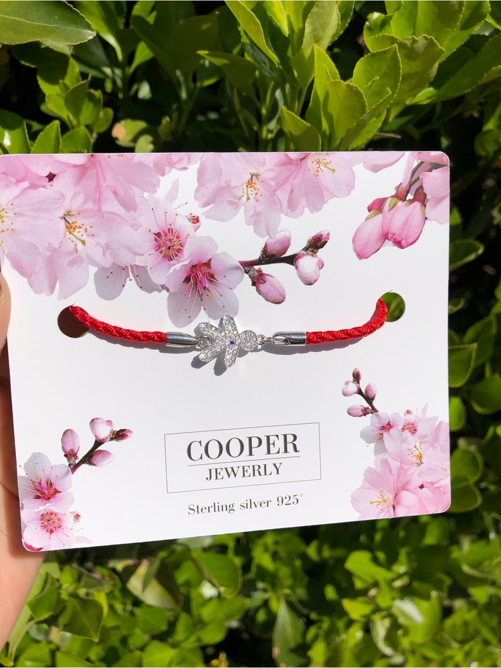 Red Cord Bracelet with Sterling Silver Leaf Accent